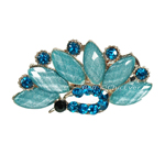 Haarspange Pfau Metall Strass türkis blau gold 5159d Haarspange Pfau Metall Strass türkis blau gold 5159d